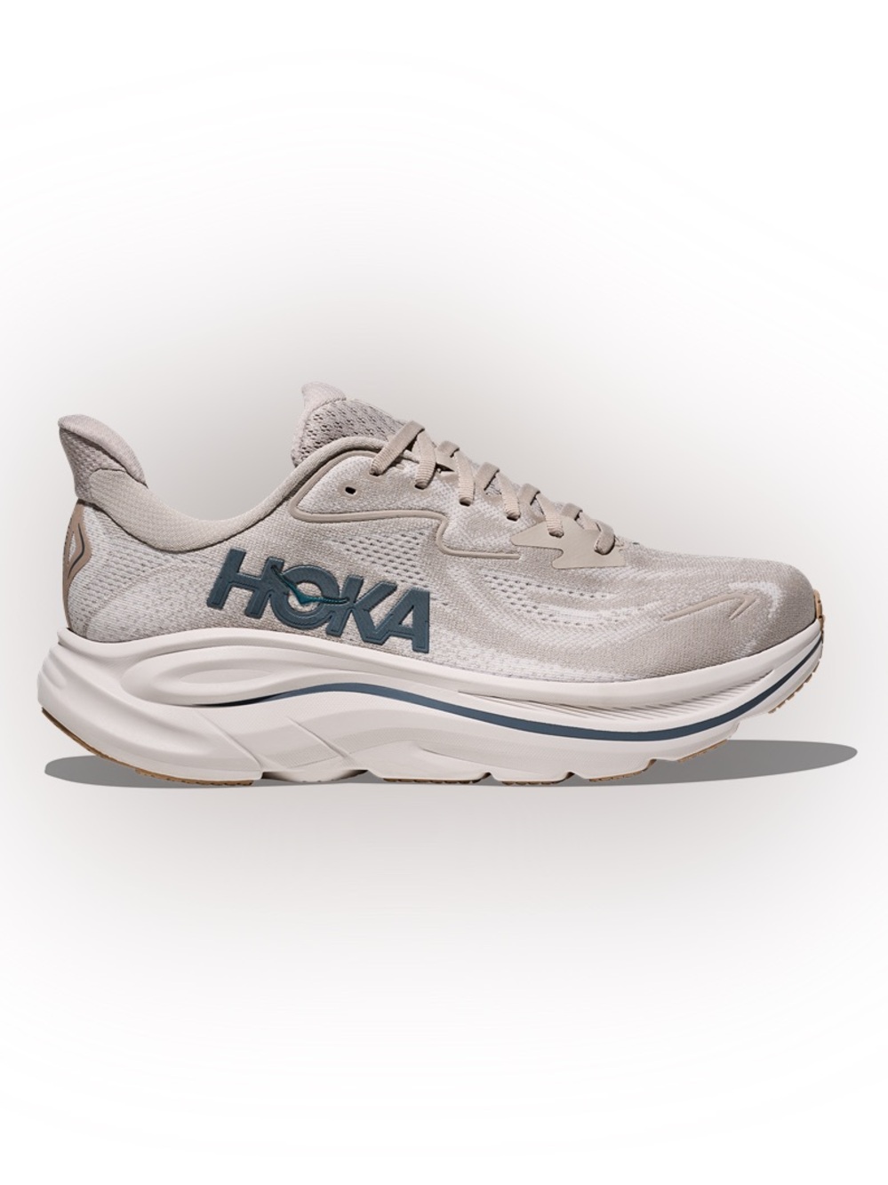 $155 Hoka Men's Clifton 10 Grey White Road Running Athletic Sneakers Size 11